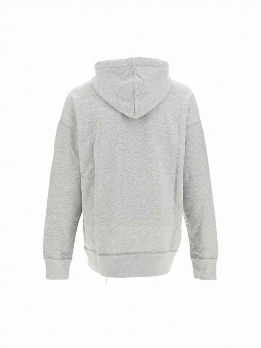 Isabel Marant Heather Grey Hoodie With Bold Navy Logo