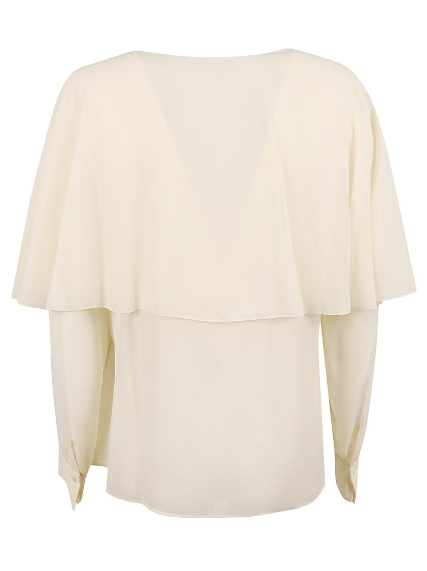 Chloé Silk Shirt With Flowing Cape Overlay