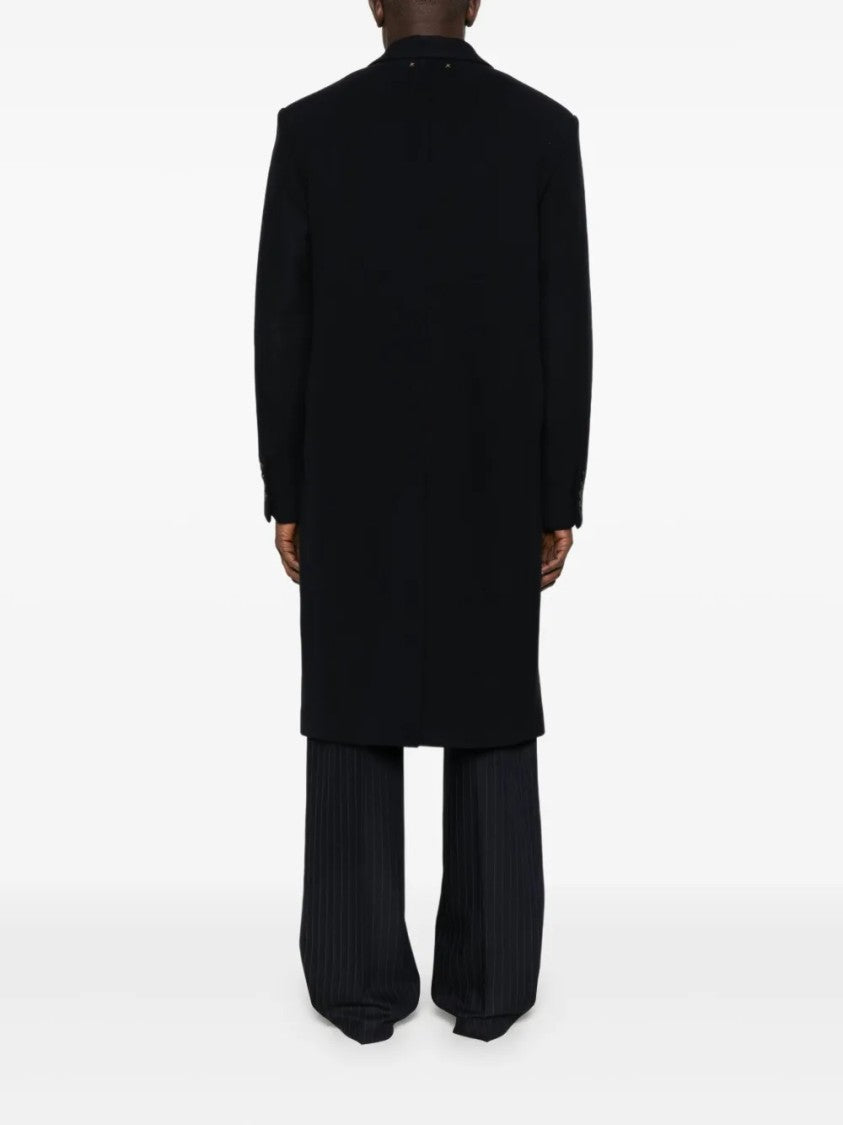 Golden Goose Single-Breasted Gold Wool Blend Coat