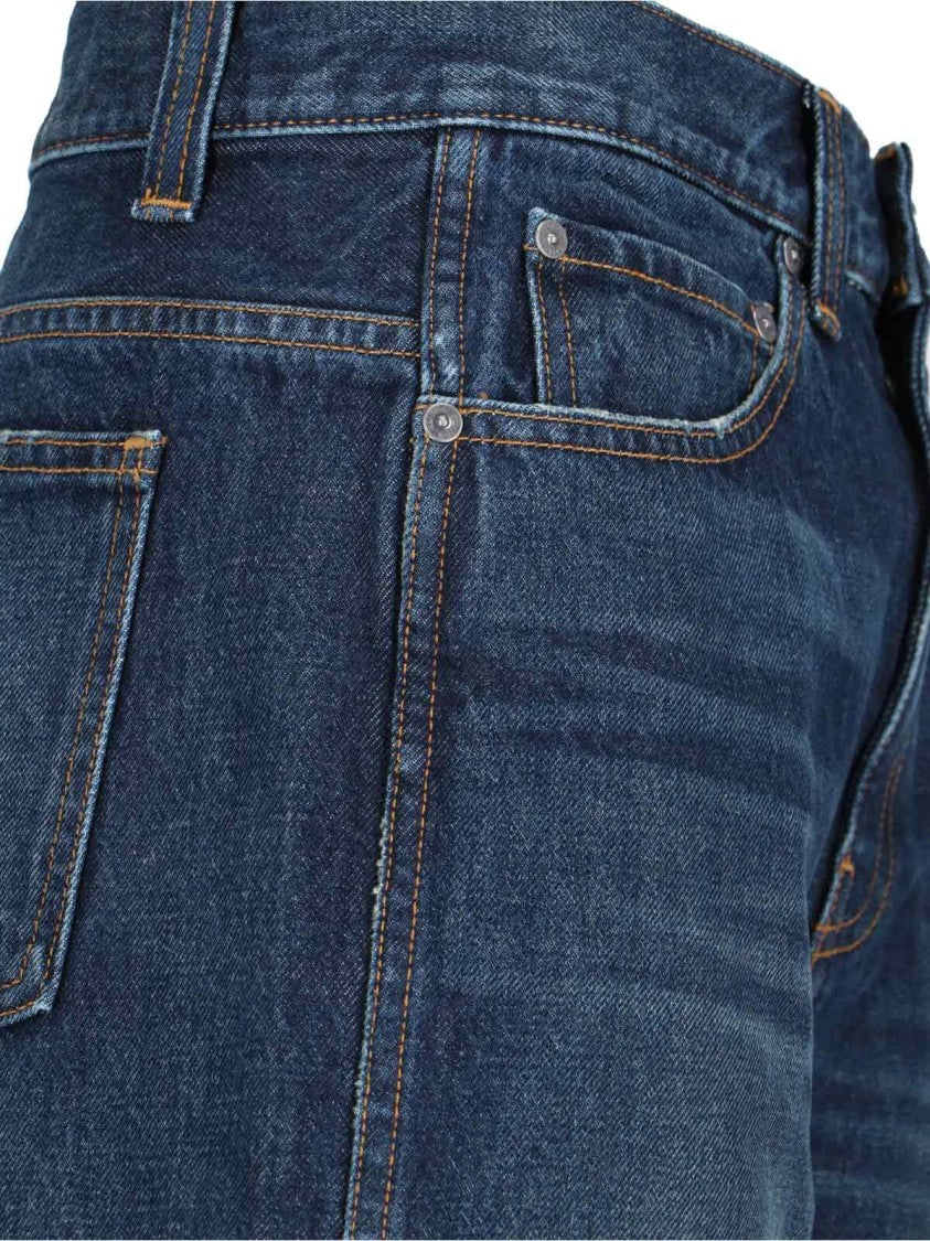 Khaite "Bonnie" Low-Waist Jeans – Blue