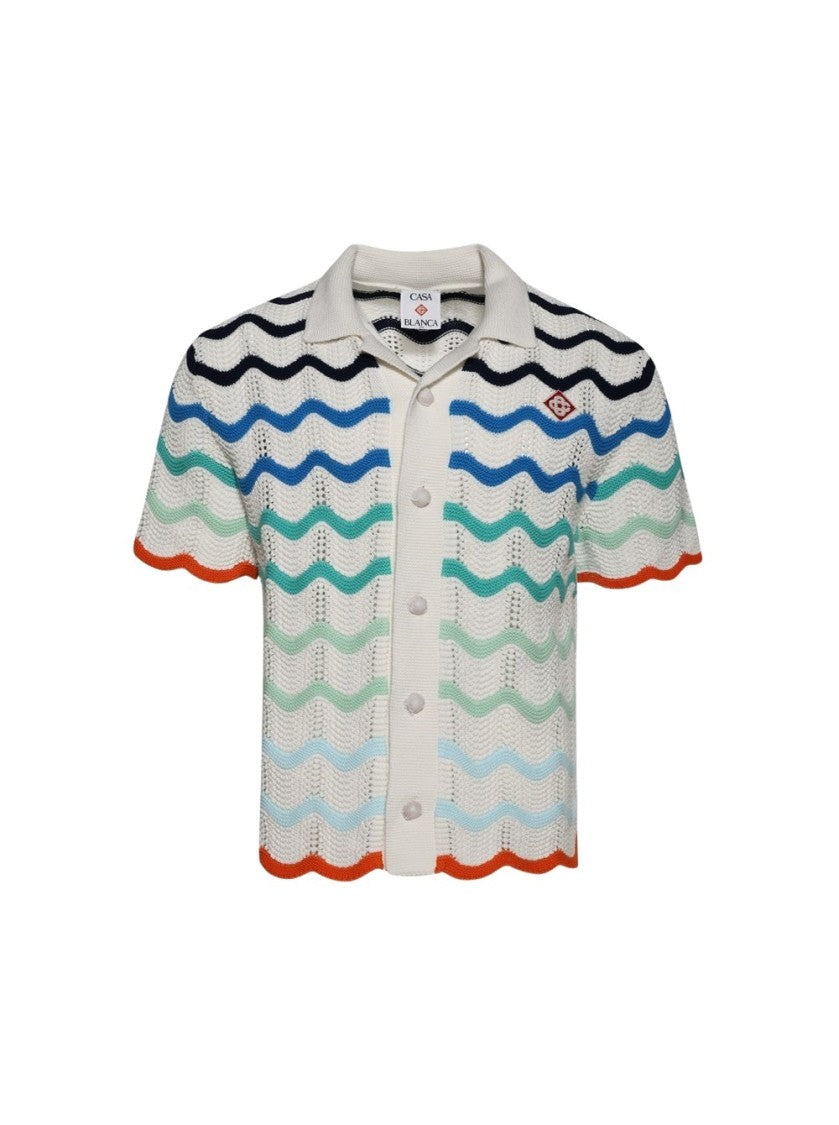 Casablanca Gradient Wave Texture Shirt Multicolor