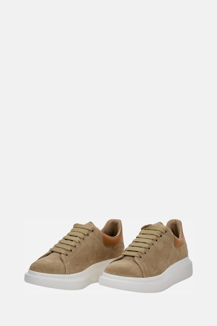 Alexander Mcqueen Beige Suede Sneakers With Oversized Rubber Sole