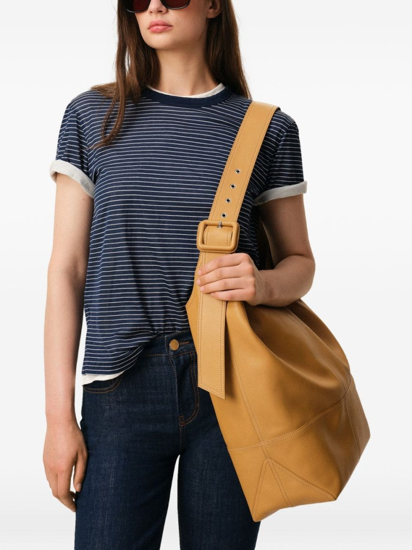 Ami Paris Structured Wide Adjustable Strap Shoulder Bag