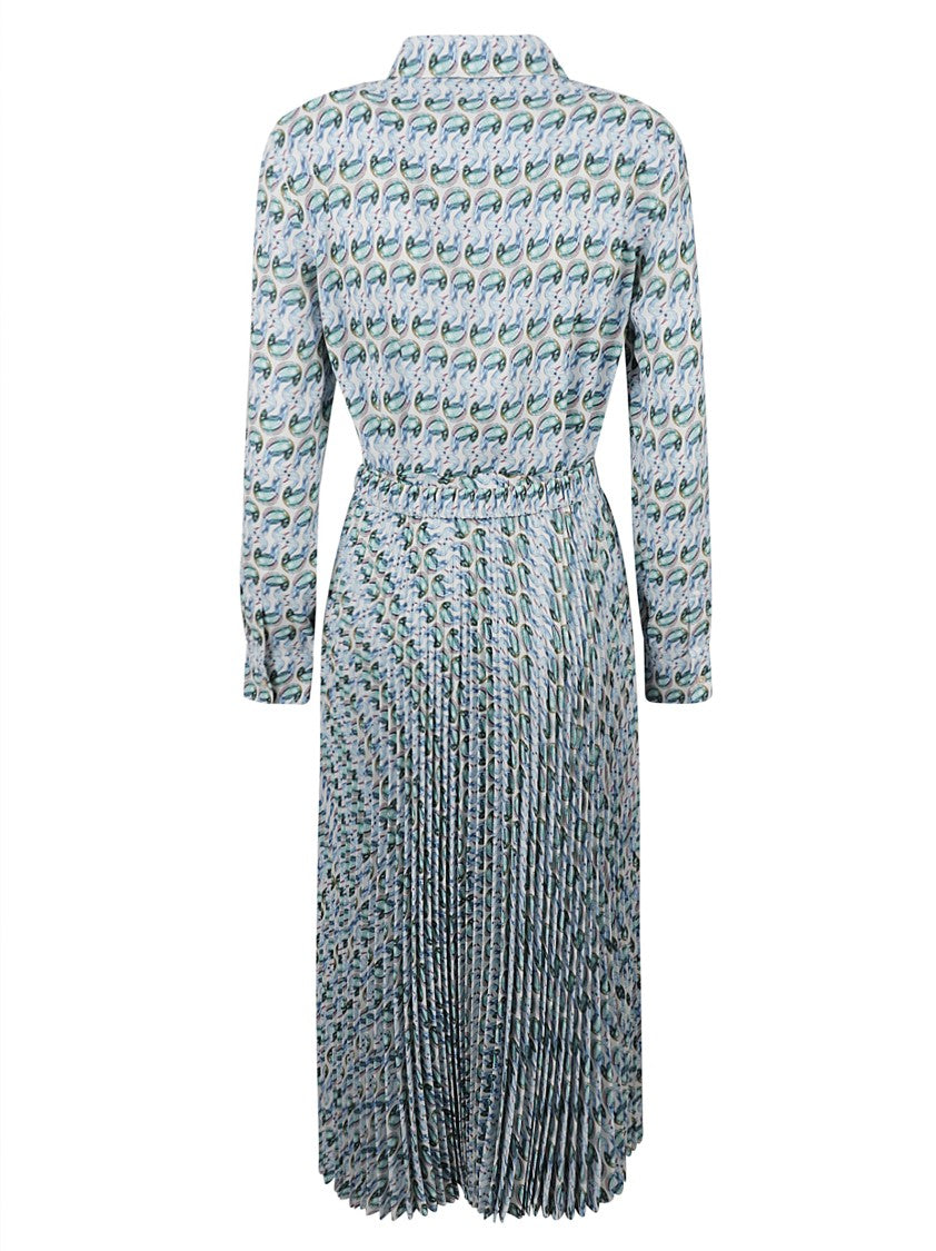 Tory Burch Collared Dress With Whimsical Swan Print
