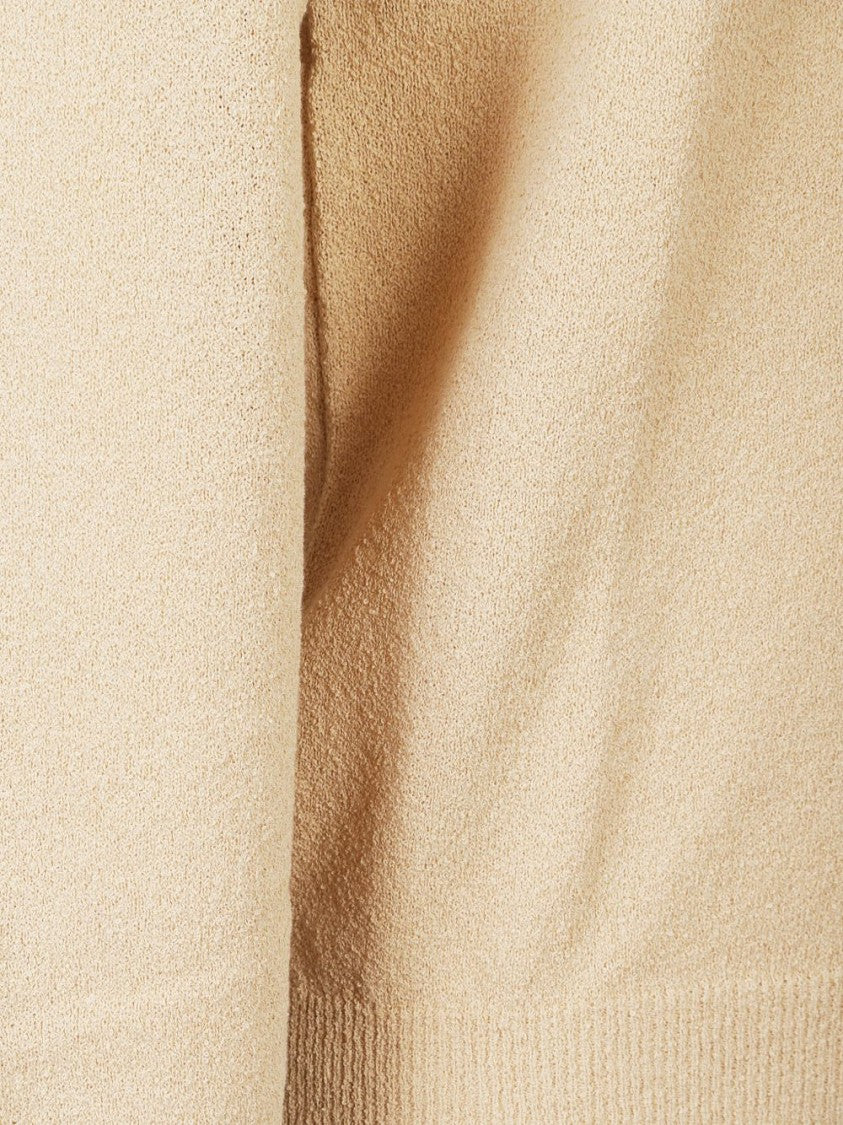 Drumohr Beige Cotton Ribbed Knit Sweater