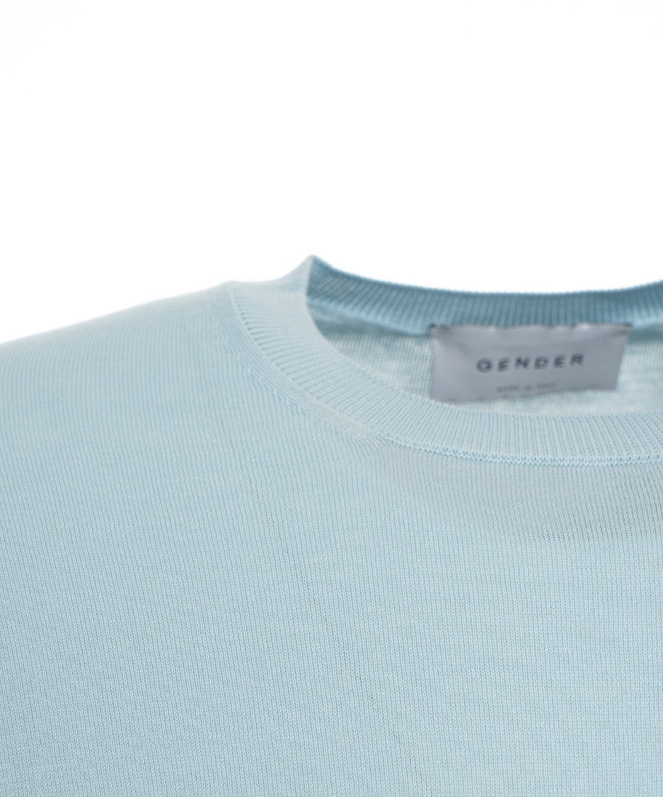 Gender Ribbed Knit Pullover With Classic Crew Neck
