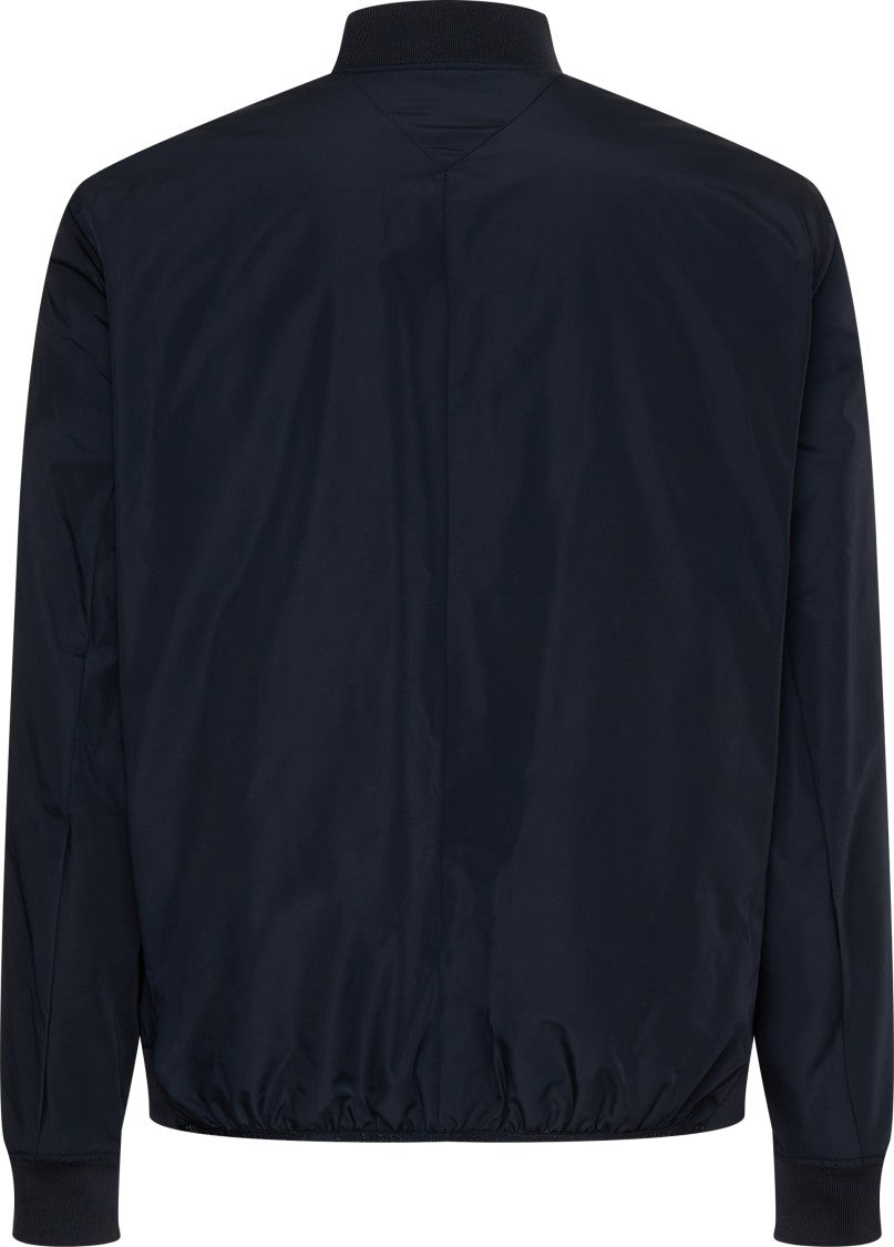 Tommy Hilfiger Minimalist Blue Nylon Jacket Ribbed Details