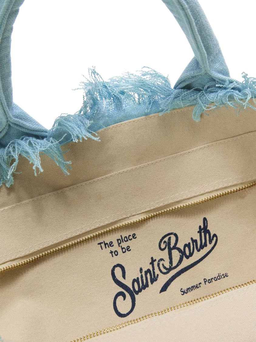 Mc2 Saint Barth Frayed Edges Linen Shoulder Bag