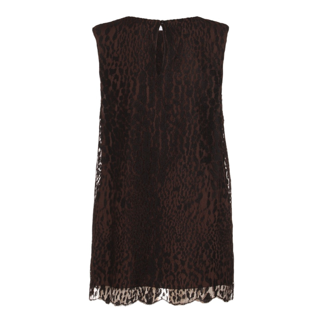 Tom Ford Sleeveless Lace Overlay Top With Scalloped Hem