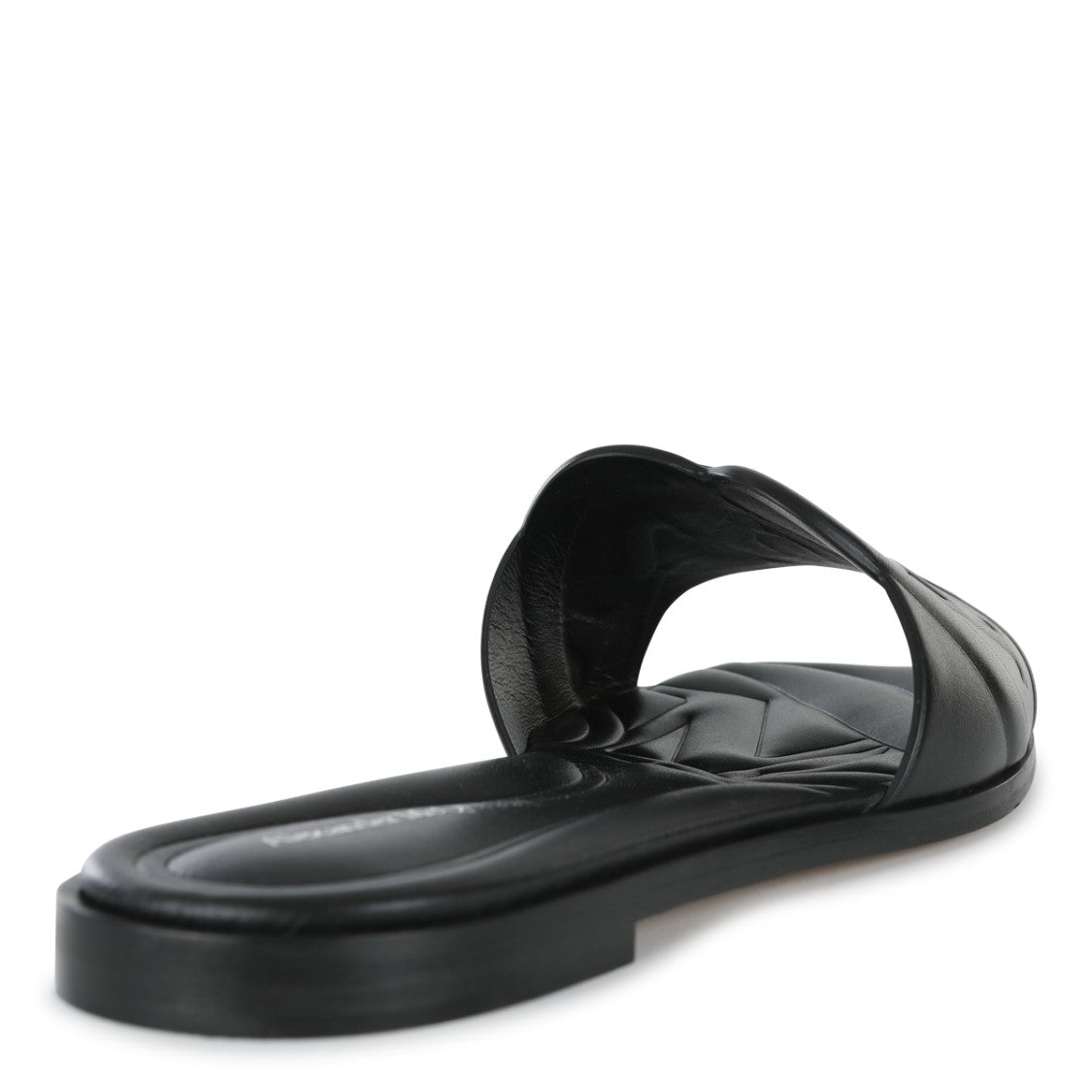 Alexander Mcqueen Black Leather Embossed Logo Sandals