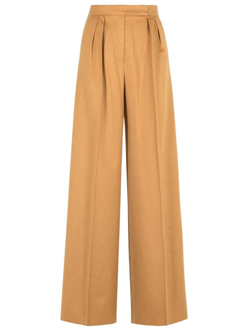 Max Mara 'Ori' Camel Cotton Blend Jersey Pants