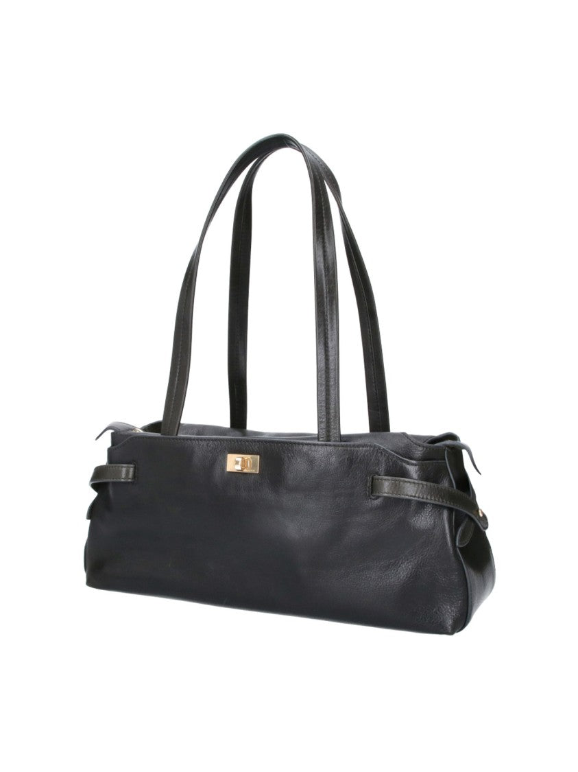 Anya Hindmarch Black Wilson Leather Shoulder Bag