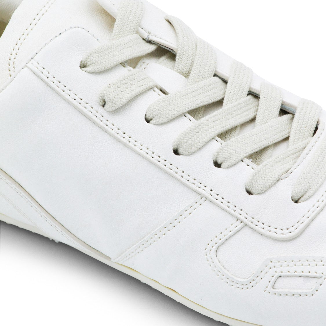 Rick Owens White Leather Shark Sole Sneakers