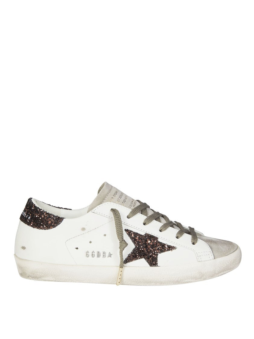 Golden Goose Leather Upper Glitter Star Super-Star Sneakers