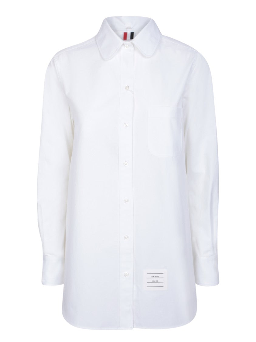 Thom Browne White Cotton Long Sleeve Shirt
