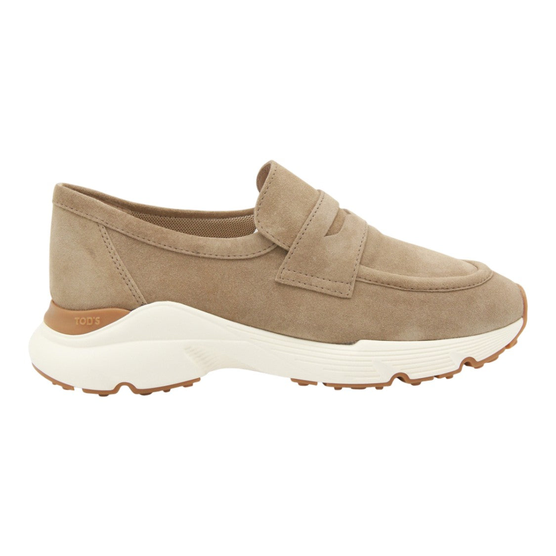 Tod's Suede Loafer Flats With Rubber Sole