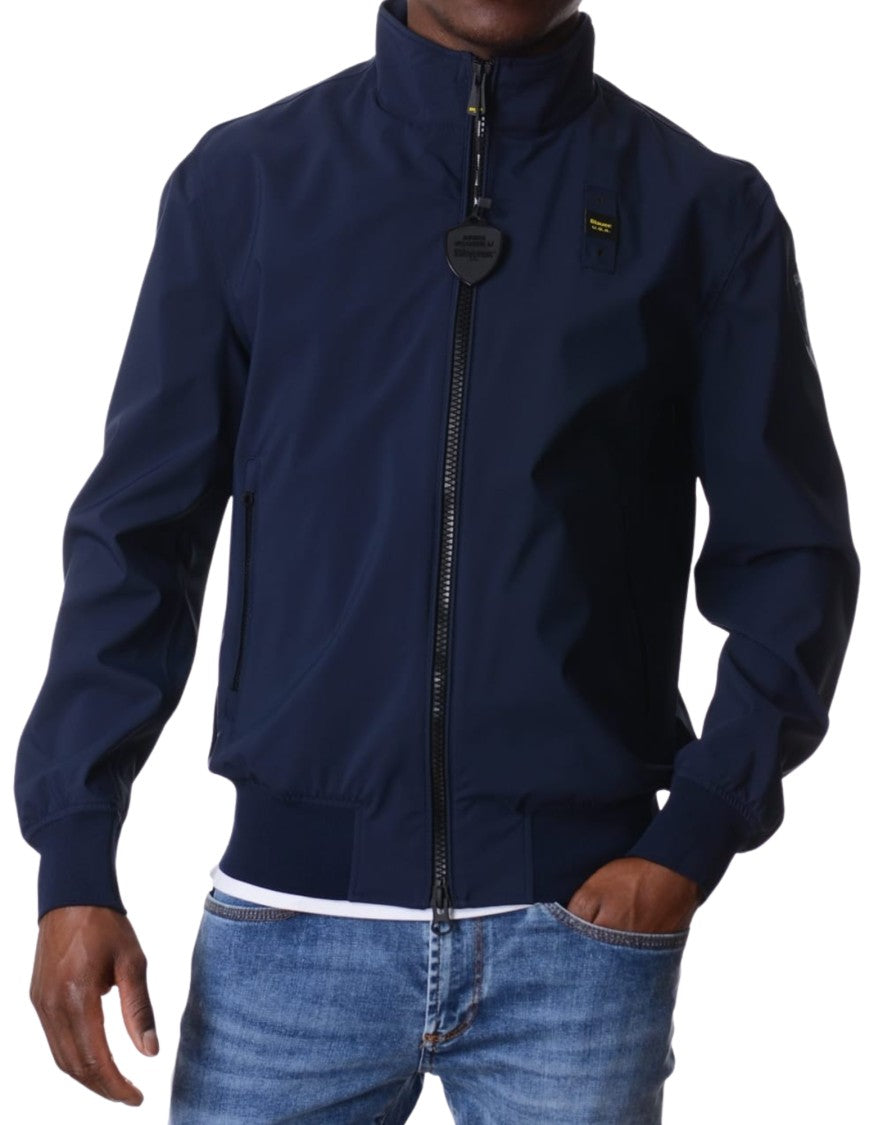 Blauer Blue Anson Lightweight Neoprene Bomber Jacket