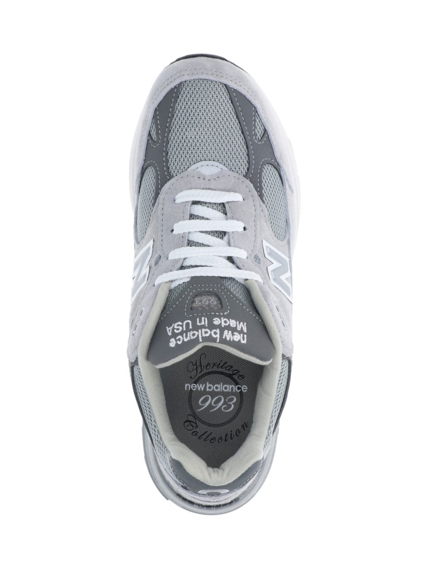 New Balance Grey 993 Suede Mesh Sneakers