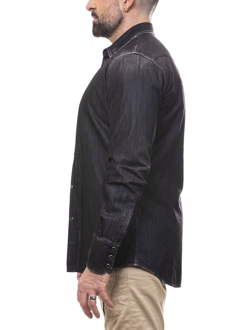 Dsquared2 Long-Sleeve Black Button-Up Shirt
