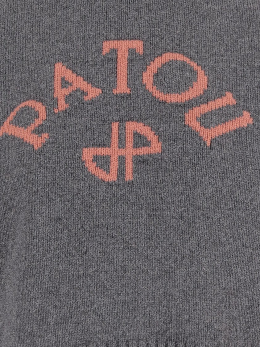 Patou Wool And Cashmere Blend Sweater With Embroidered Logo