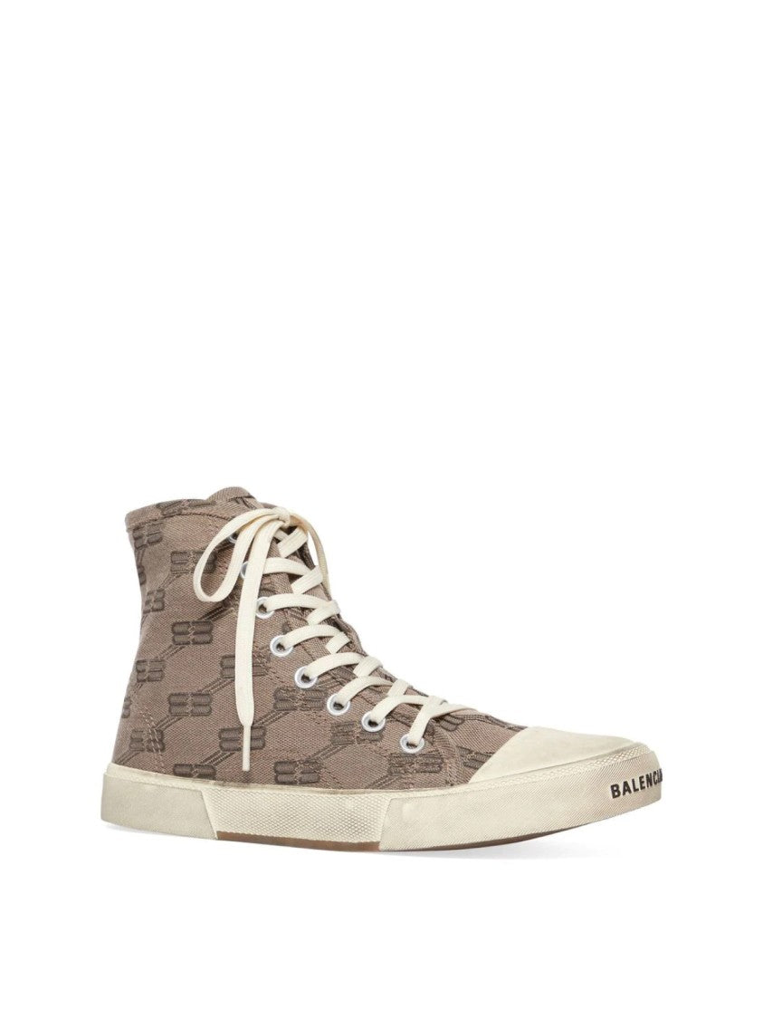 Balenciaga Paris Bb Monogram Logo Hi-Top Sneakers