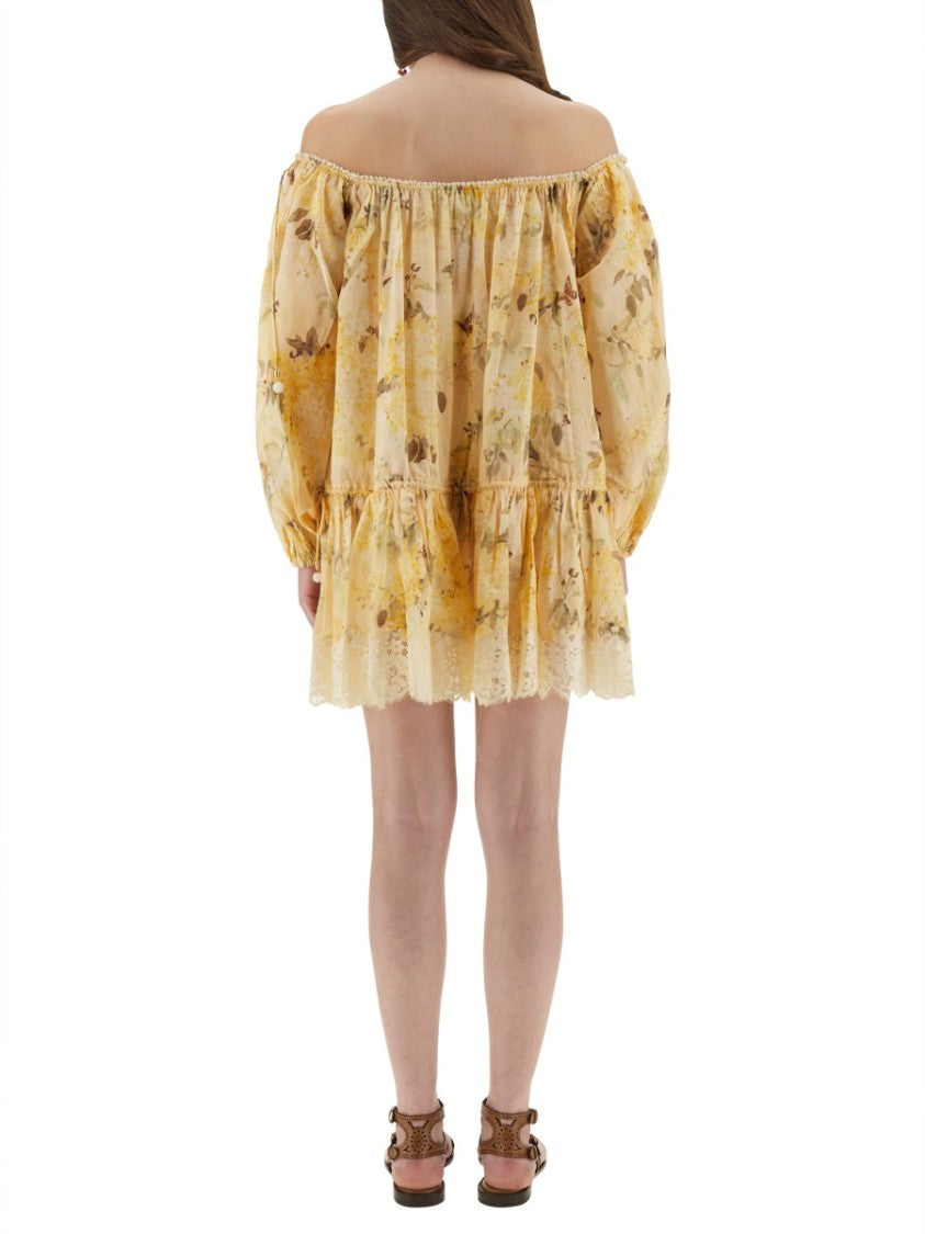 Zimmermann Cascadian Off-The-Shoulder Mini Dress