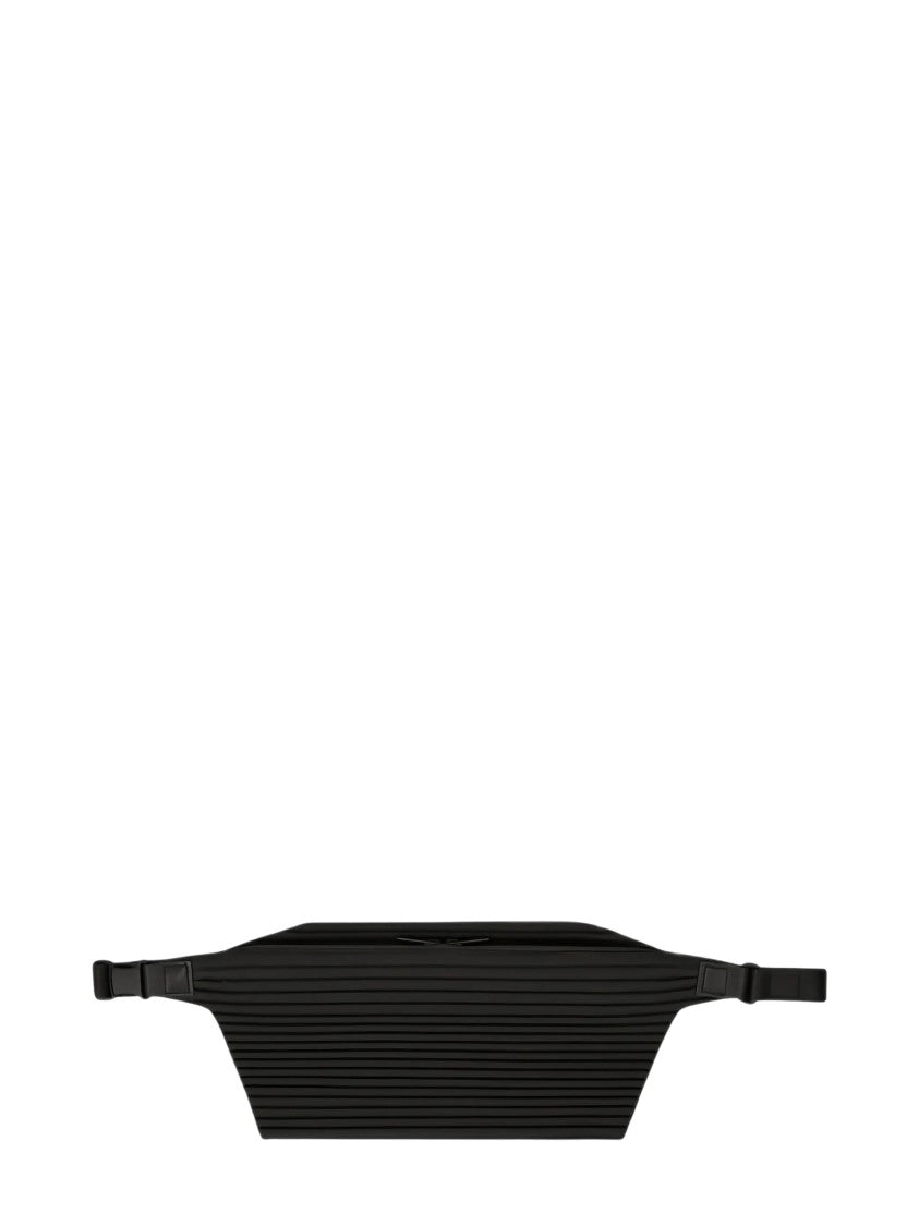 Homme Plissé Issey Miyake Pleated Textured Belt Bag With Zip Closure