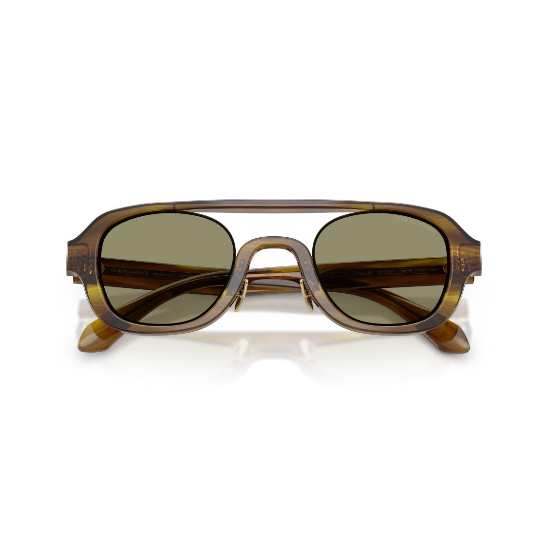 Giorgio Armani 0Ar8247 Translucent Brown Acetate Sunglasses With Olive Green Lenses