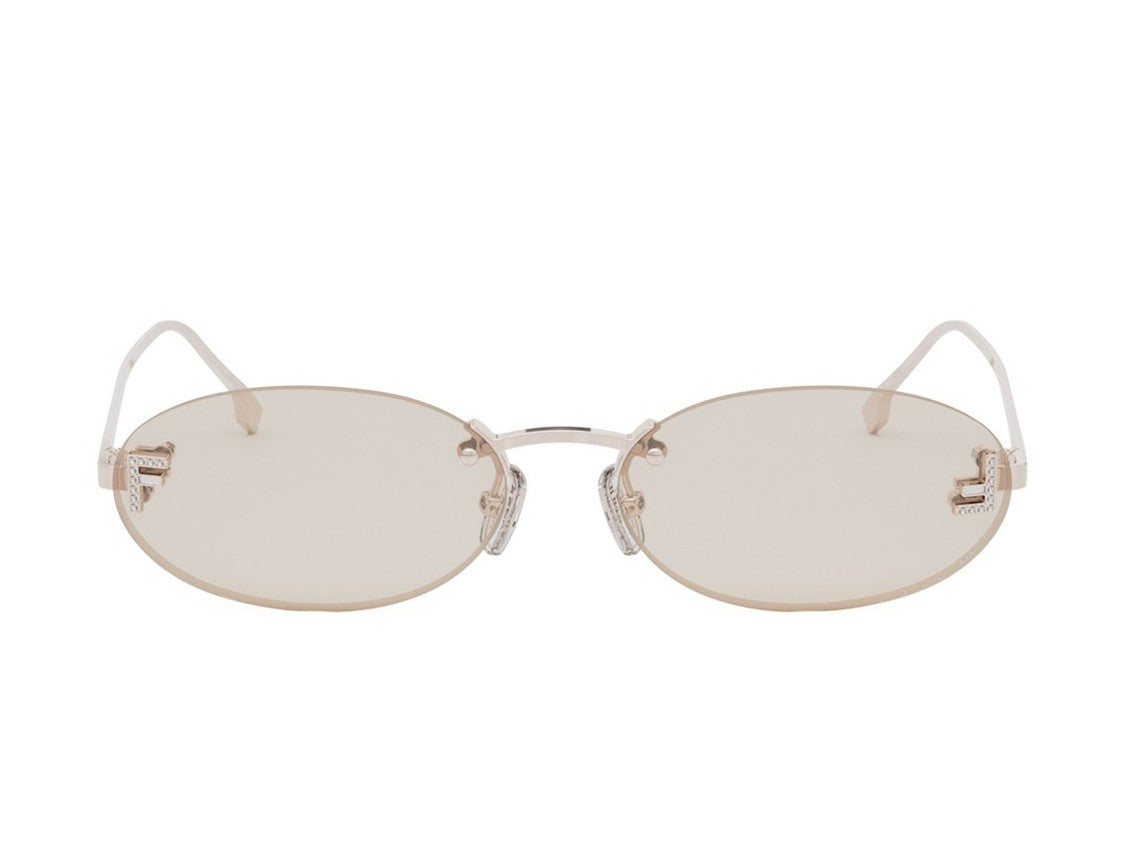 Fendi Fe4075us Round Thin Metal Sunglasses