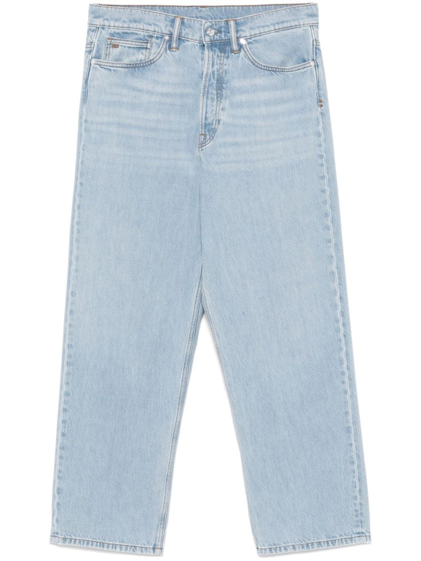 Nine In The Morning Relaxed-Fit Five-Pocket Jeans With Blue Button Closure