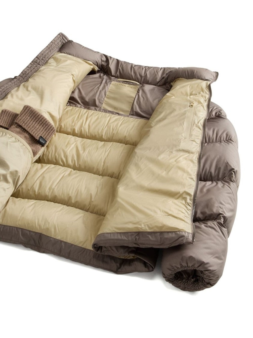 Woolrich High Neck Quilted Taupe Jacket