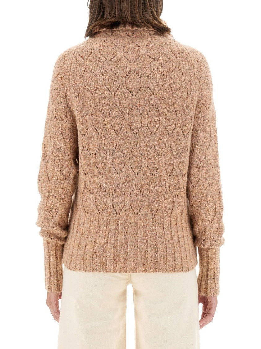 Kiton Textured Turtleneck Sweater With Ribbed Hem