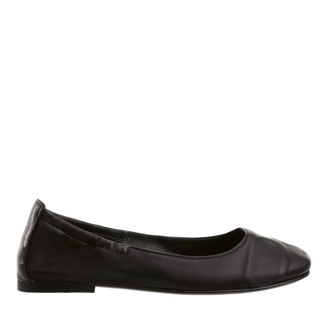 Högl Black Daisy Elasticized Back Leather Ballet Flats