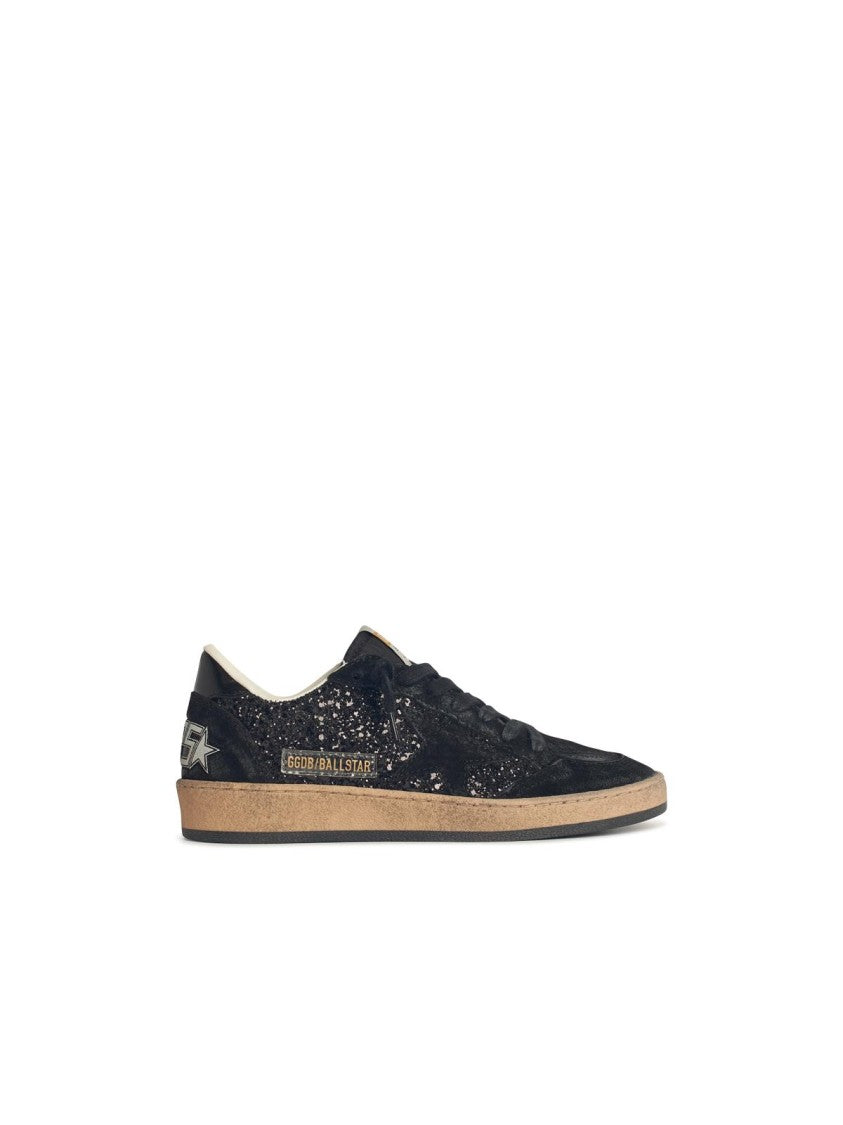 Golden Goose Ball-Star Statement Sneakers With Glitter And Suede Accents