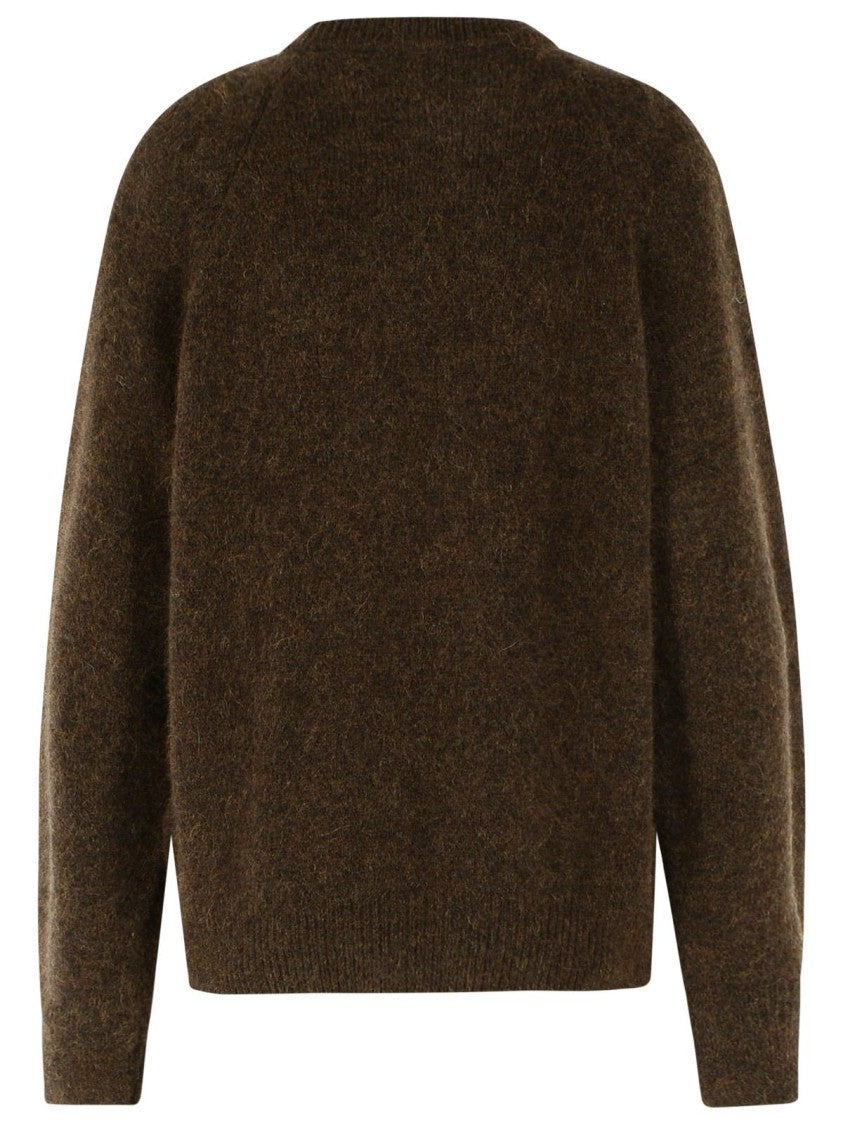Rotate Brown Floral Detail Alpaca-Blend Sweater