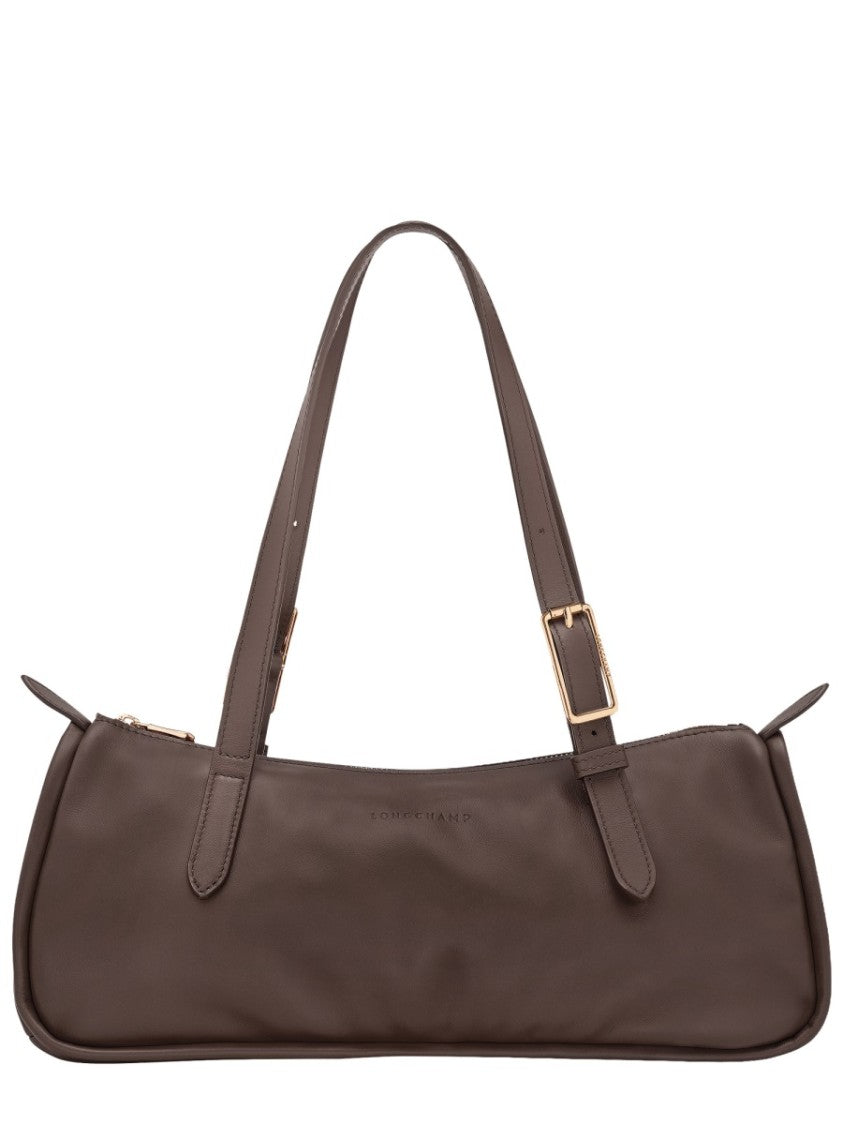 Longchamp Neutrals Looong Elongated Silhouette Leather Shoulder Bag