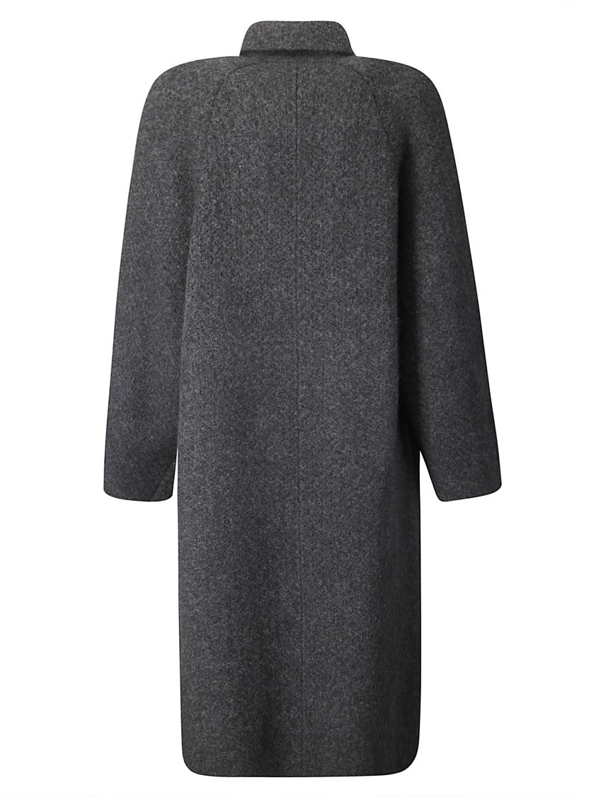 Boboutic Double-Breasted Knitted Coat With Notched Lapels