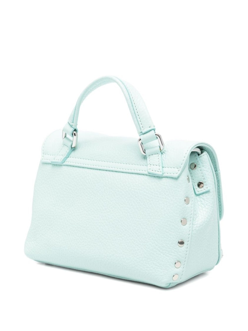 Zanellato Blue Studded Details Top Handle Shoulder Bag