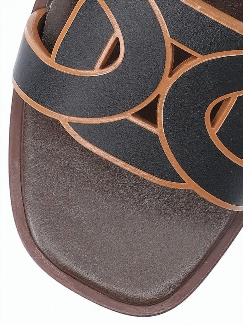 Tod's Leather Slide Sandals With Distinctive Cut-Out Design