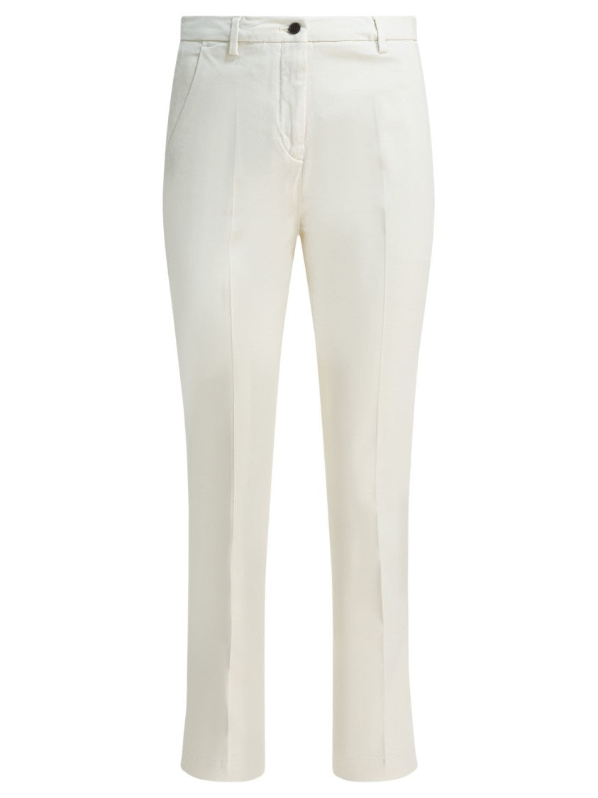 Briglia Tailored Beige Trousers With Mid-Rise Waist