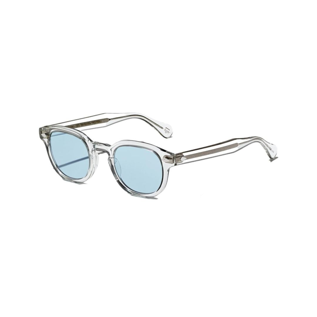 Moscot Blue Or-Lem-S Translucent Acetate Sunglasses