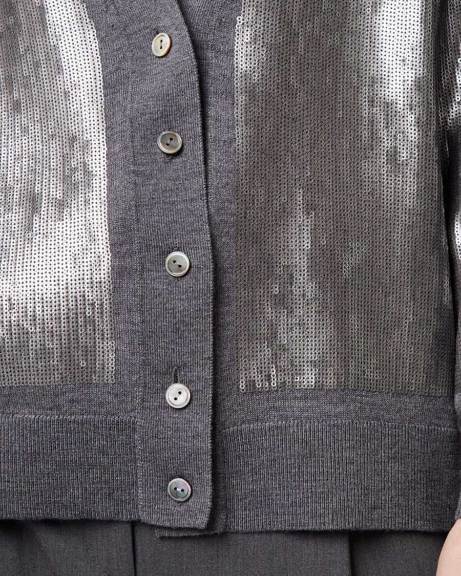 Alpha Studio Dark Gray Merino Wool Cardigan