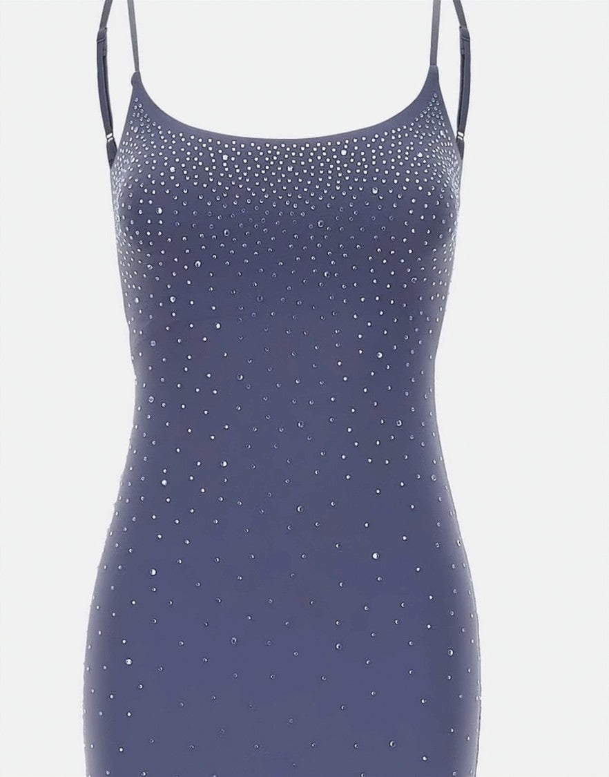 Mc2 Saint Barth Gradient Embellished Midi Dress With Spaghetti Straps