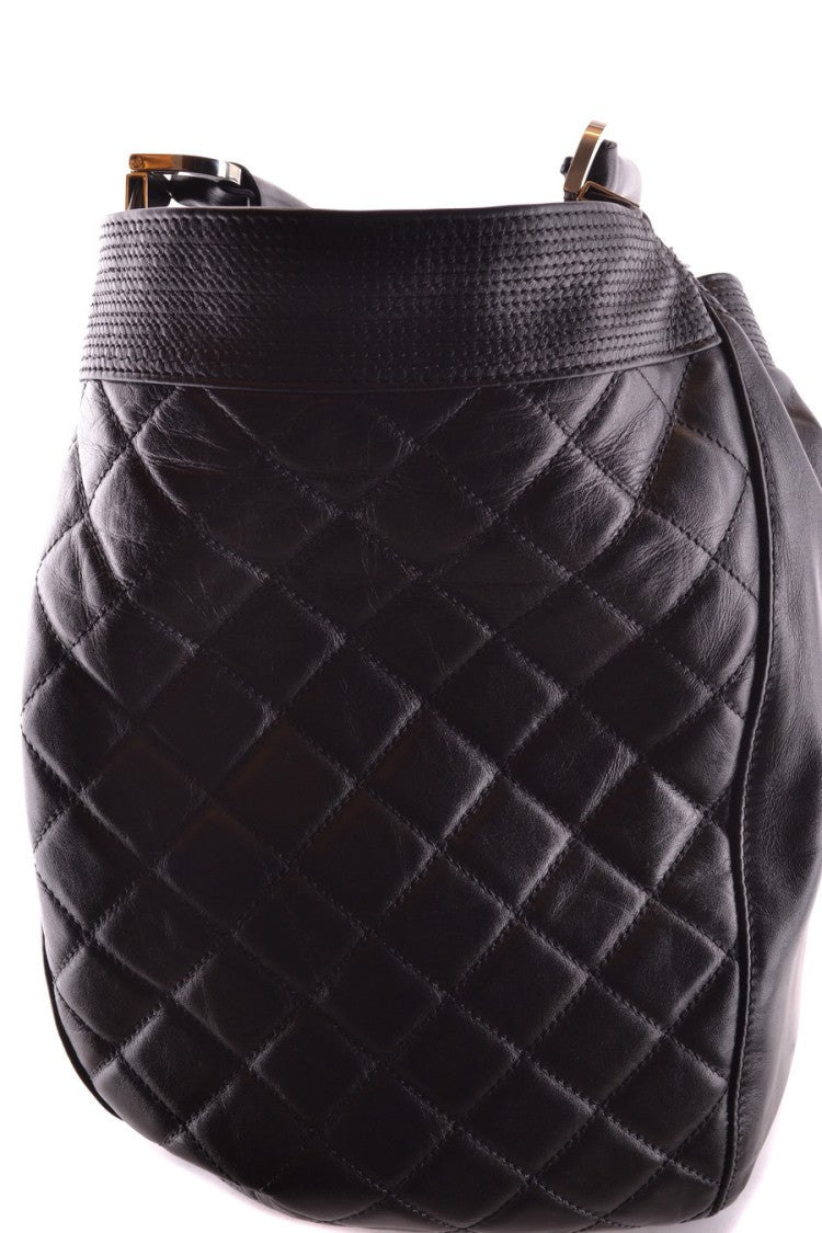 Dsquared2 Quilted Black Leather Shoulder Bag