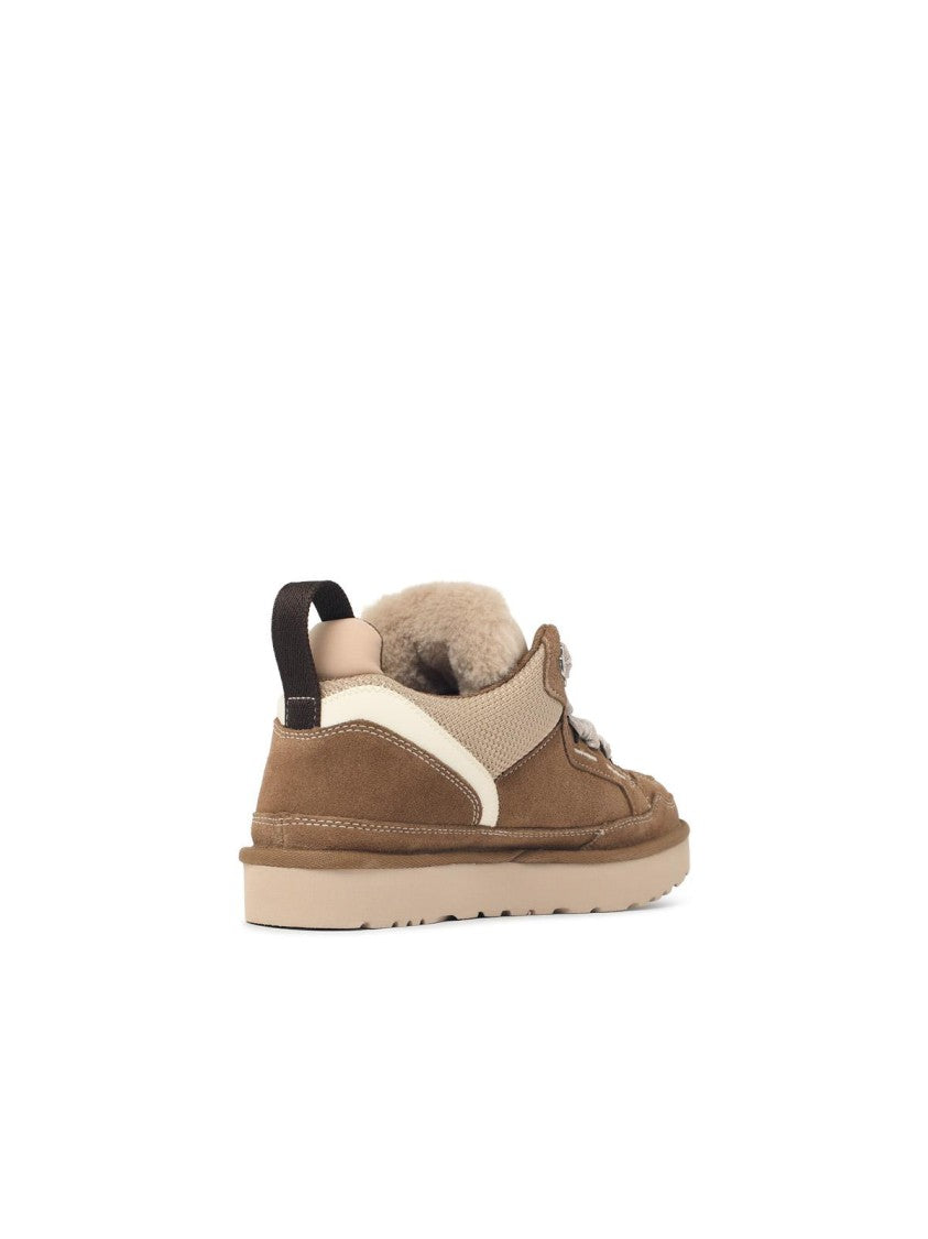 Ugg Light Bronze Lowmel Oversized Lace Suede Fabric Sneakers