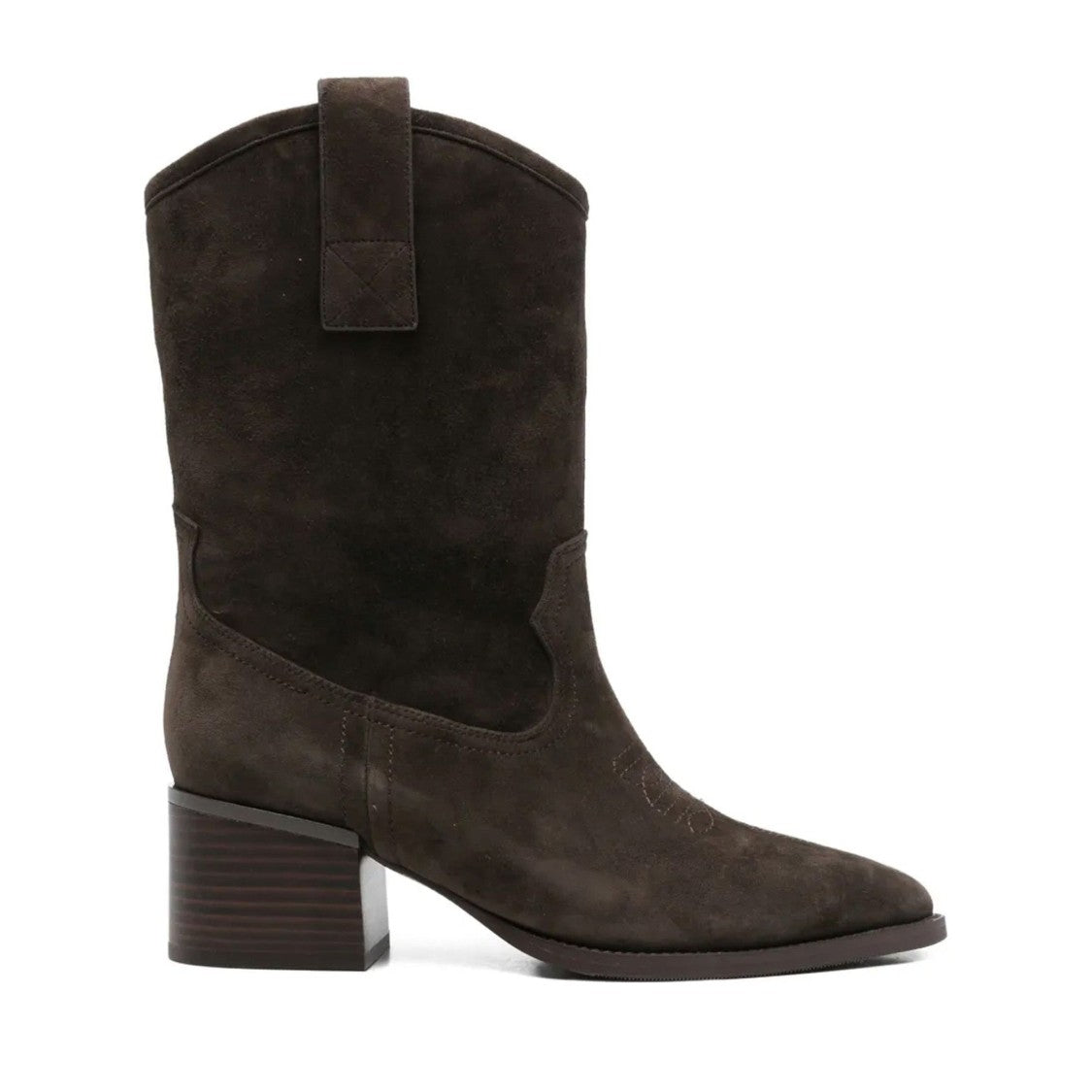 Adrianna Feretti Brown Mid-Height Block Heel Suede Boots