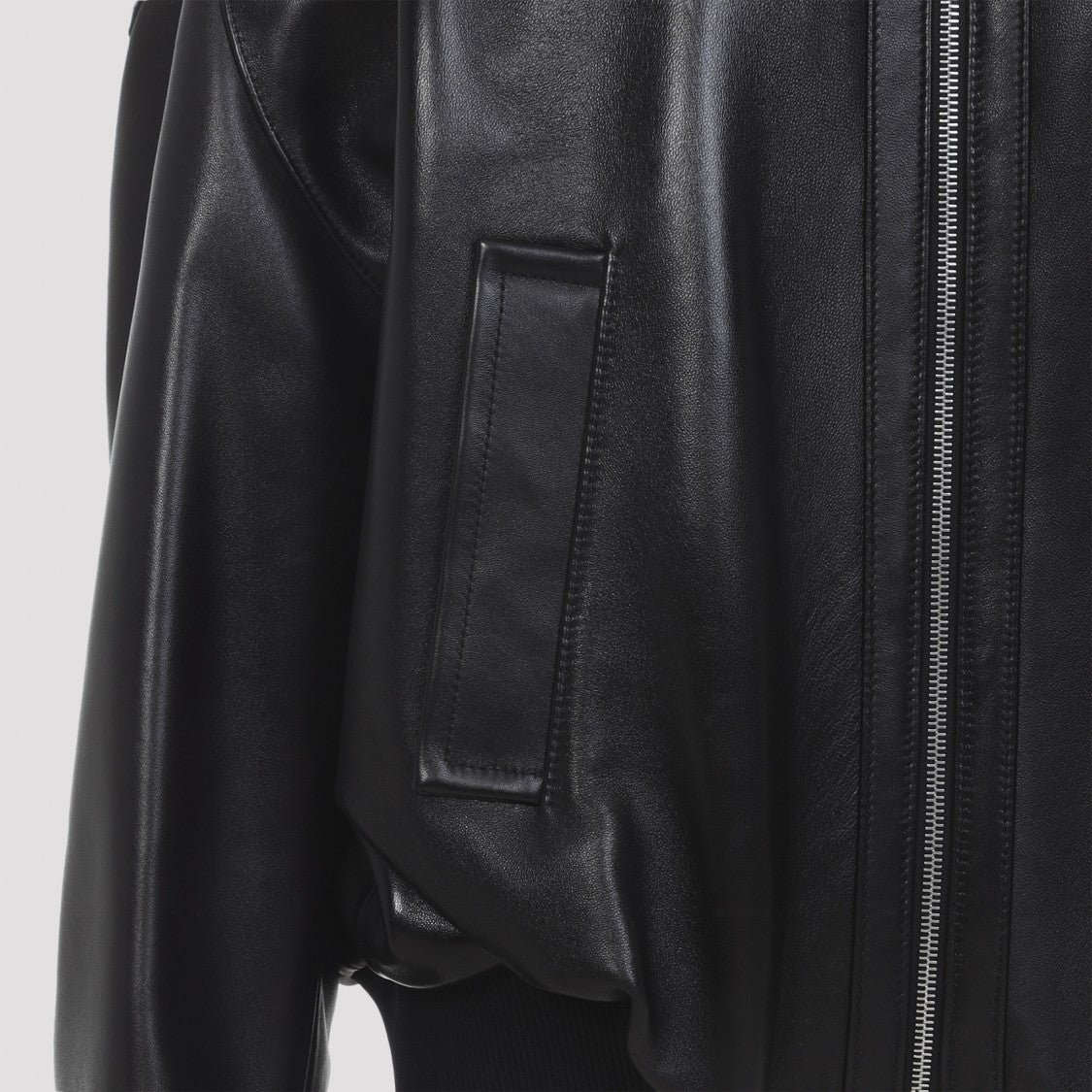 Khaite Oversized Black Lamb Leather Jacket