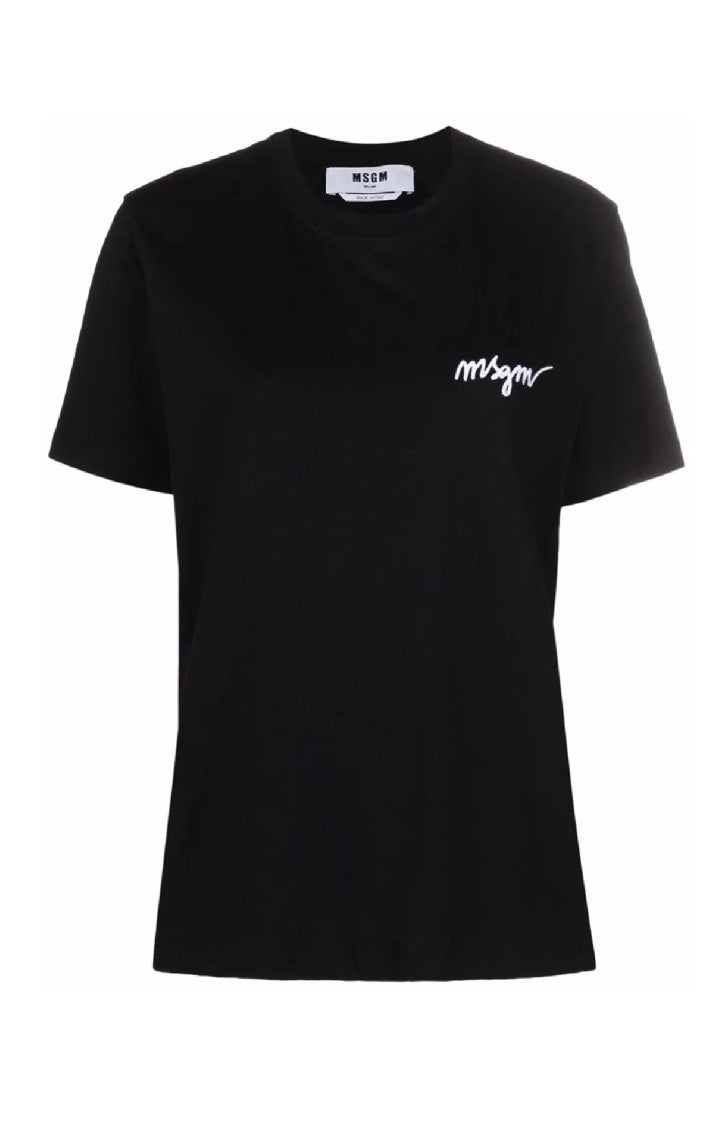 Msgm Black Cotton T-Shirt