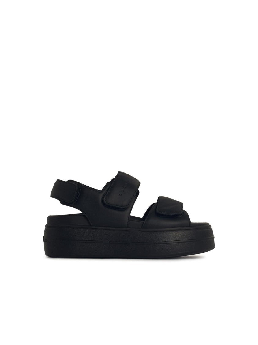 Hogan H680' Black Leather Sandals