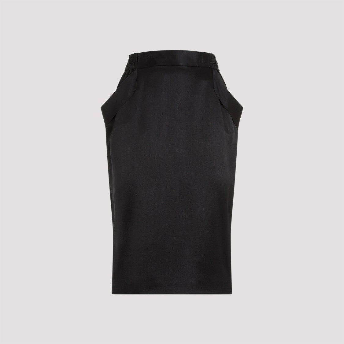 Saint Laurent Black Silk Midi Skirt